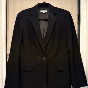 Ann Taylor Elegant Black Blazer Lined One Usable Pocket Jacket Size 12 Nice